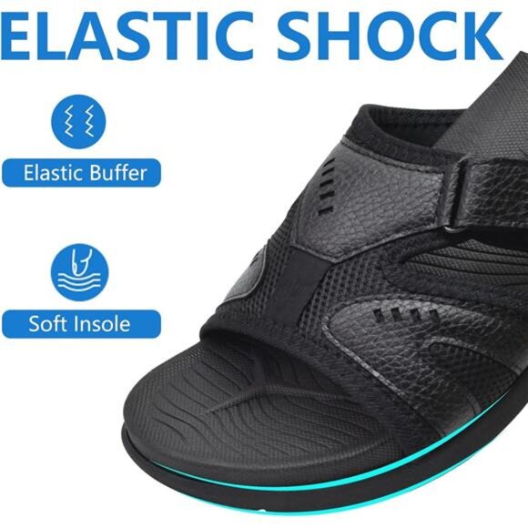 COFACE Mens Sport Recovery Sandals Plantar Fasciitis Soft Cushion Lightweight - Picture 4 of 7